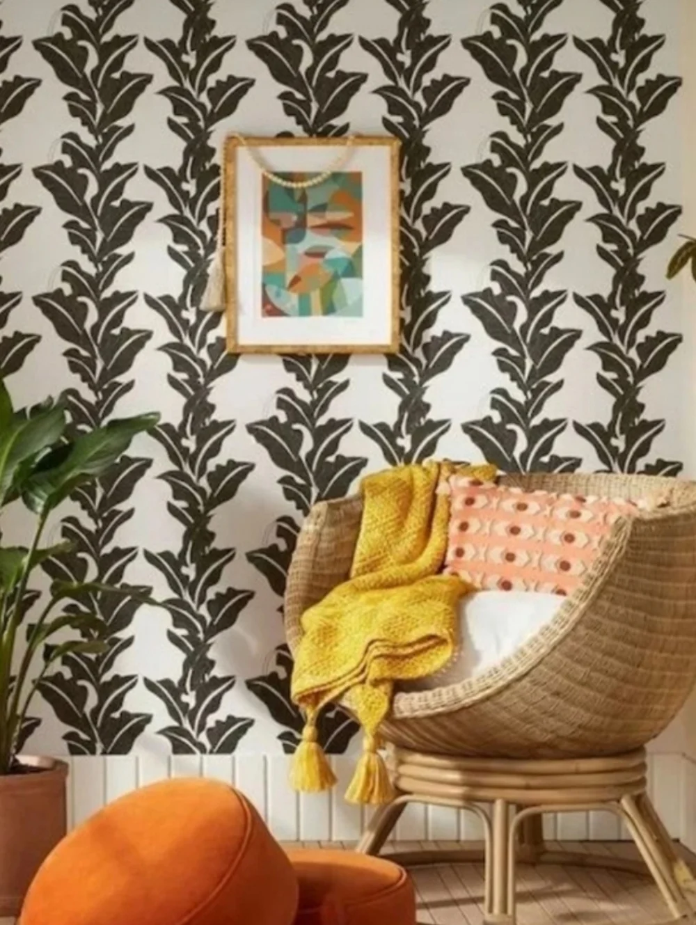 NWT 2 Opalhouse Jungalow Wallpaper Rolls Botanical Leaf Peel & Stick Black White